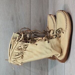 Footskins USA Women Western Tall Leather Lace up.boho shoes boots moccasin 8